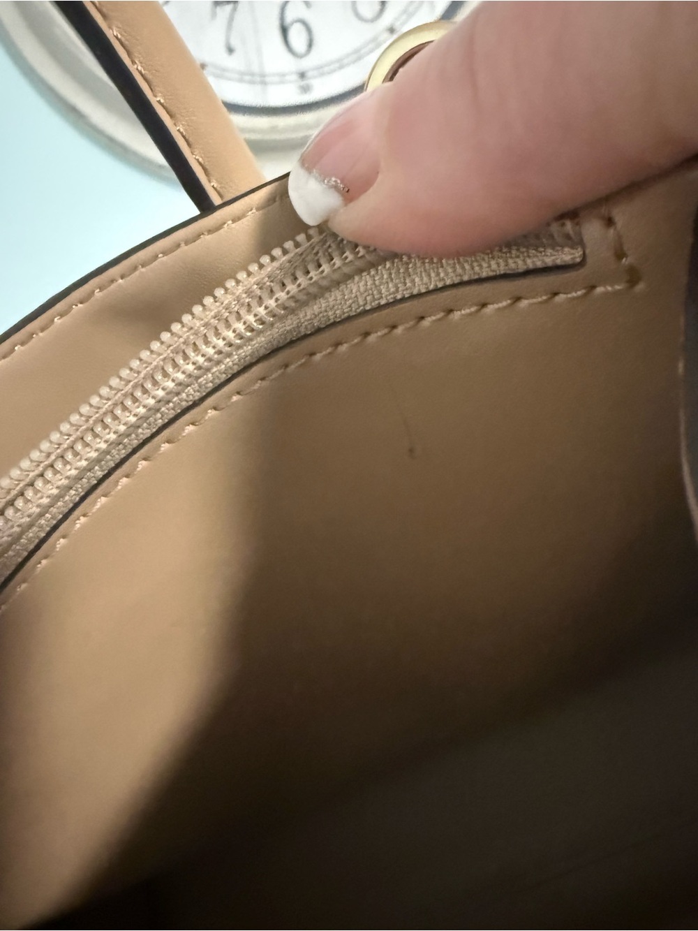 Michael Kors Beige and Yellow Stripe Satchel Handbag with Crossbody & bag charm! - Picture 13 of 15